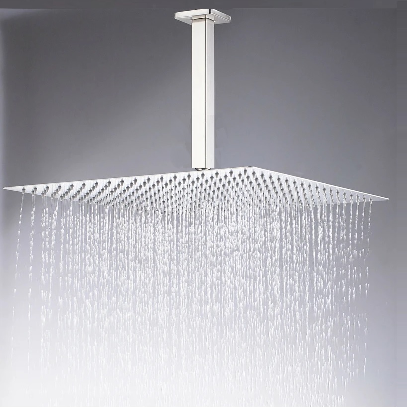Geneva Ultrathin Brushed Nickel 8", 10", 12" Square Ceiling Rain Shower Head